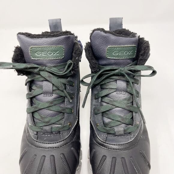 Geox Boys 4 Amphibiox Flexper Ankle Snow Boots Navy Blue Dark Green Breathable - Picture 7 of 12